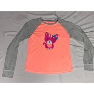 Cat & Jack Girls' Long Sleeve Raglan Shirt with Cat Graphic XL (14-16)